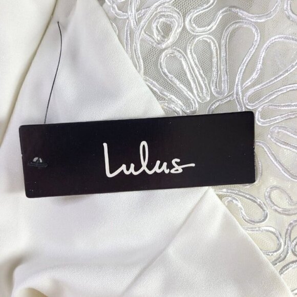 Lulus Trumpet Wedding Dress Size M Sleeveless Mesh Side Zip Lined White 24544 - Picture 4 of 12